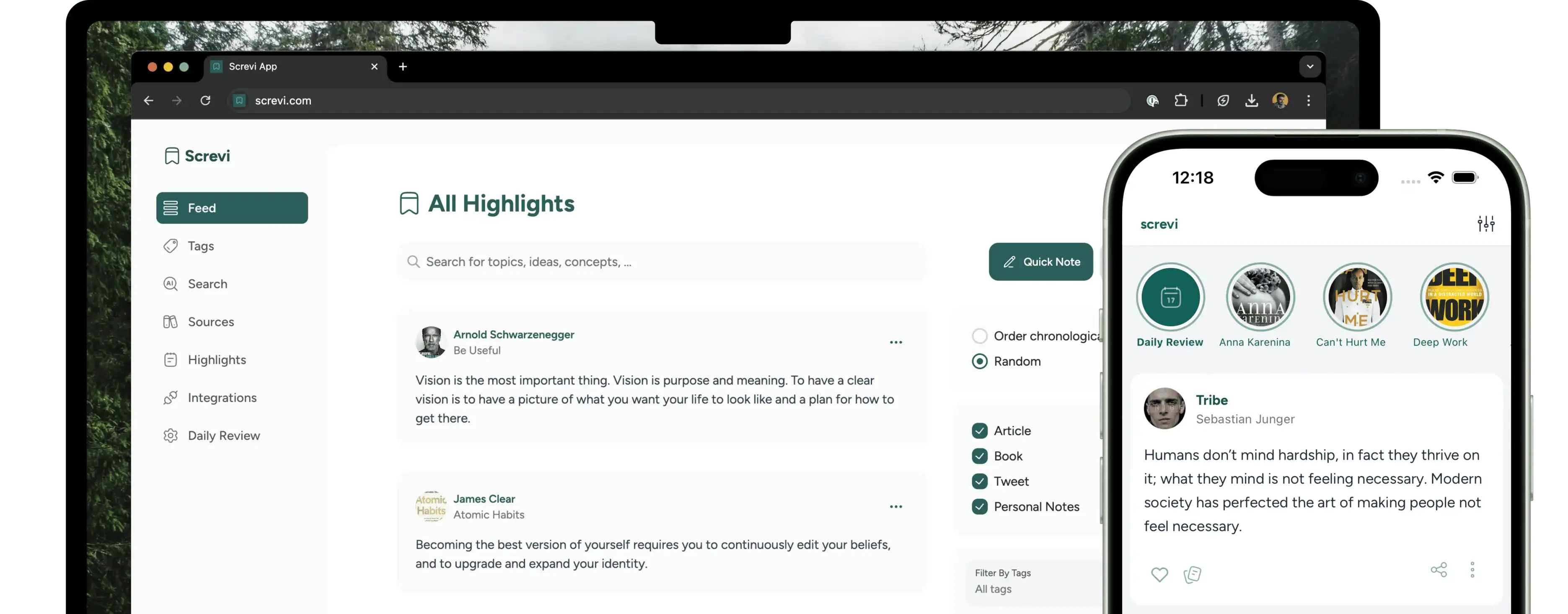 Screvi App Interface